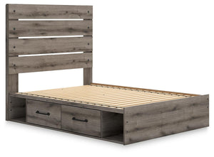 Graystorm Full Panel Storage Bed Brown Gray