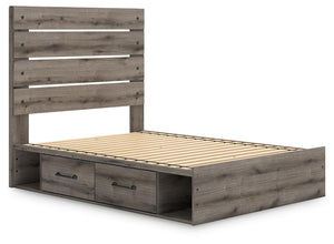 Graystorm Full Panel Bed with Storage Brown Gray