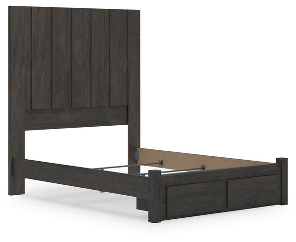 Fraluna Queen Panel Storage Bed Charcoal