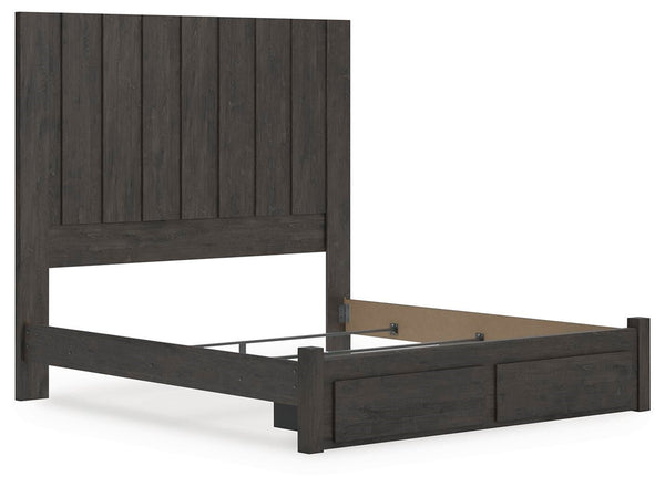 Fraluna King Panel Storage Bed Charcoal