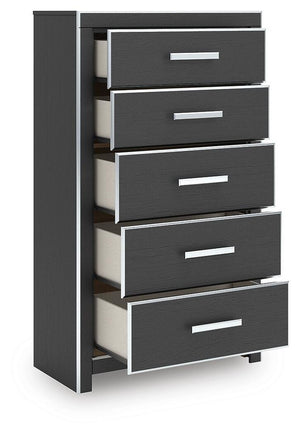 Zuraleus 5-Drawer Chest Black