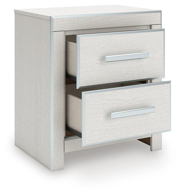 Zuraleus 2-Drawer Nightstand with USB White