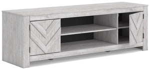 Cayboni 71-Inch 2-Door LG TV Stand (Fireplace Optional) Whitewash