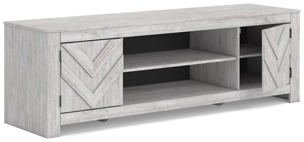 Cayboni 71-Inch 2-Door LG TV Stand (Fireplace Optional) Whitewash