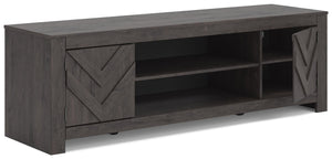 Cayboni 71-Inch 2-Door LG TV Stand (Fireplace Optional) Black