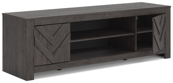 Cayboni 71-Inch 2-Door LG TV Stand (Fireplace Optional) Black
