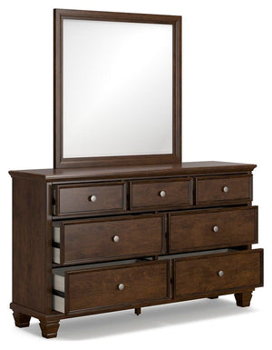 Danabrin 7-Drawer Dresser & Mirror Brown