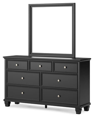Lanolee 7-Drawer Dresser & Mirror Black