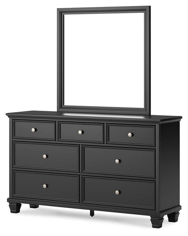 Lanolee 7-Drawer Dresser & Mirror Black
