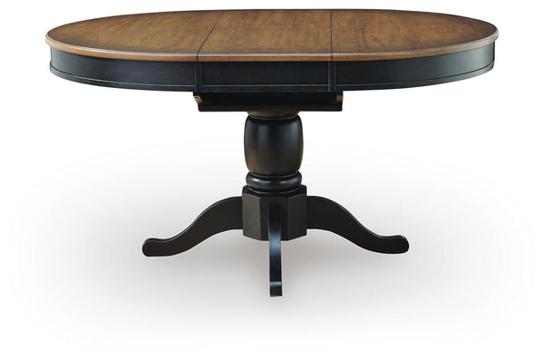 Clorazi Dining Butterfly Extension Table Black/Brown