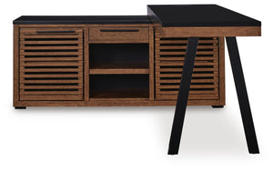 Kallari Credenza with Desk Return Warm Brown/Black