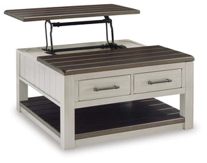 Darborn 2-Drawer Lift-Top Castered Coffee Table Gray/Brown
