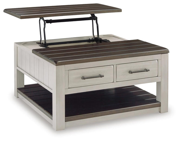 Darborn 2-Drawer Lift-Top Castered Coffee Table Gray/Brown
