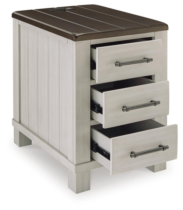 Darborn 3-Drawer Chairside End Table with USB Gray/Brown