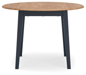 Gesthaven Round Dining Drop-Leaf Table Natural/Blue