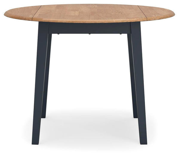 Gesthaven Round Dining Drop-Leaf Table Natural/Blue