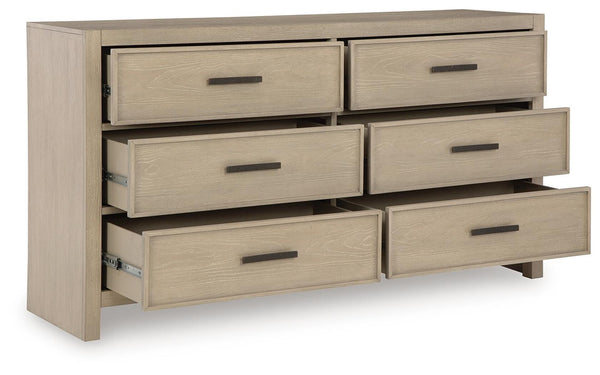 Calmoro 6-Drawer Dresser Gray