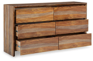 Dressonni 6-Drawer Dresser Brown