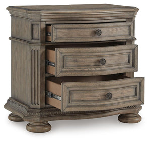 Ardenfield 3-Drawer Nightstand with USB Light Brown