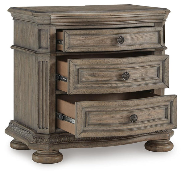 Ardenfield 3-Drawer Nightstand with USB Light Brown