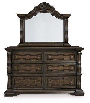 Maylee 6-Drawer Dresser & Mirror Dark Brown