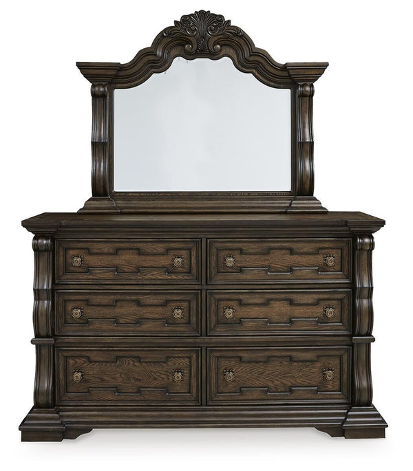 Maylee 6-Drawer Dresser & Mirror Dark Brown