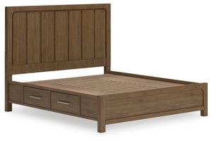 Cabalynn California King Panel Bed with 4-Drawers of Storage Light Brown