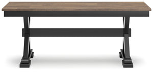 Wildenauer 50-Inch Dining Bench Brown/Black