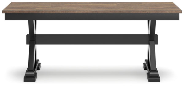 Wildenauer 50-Inch Dining Bench Brown/Black
