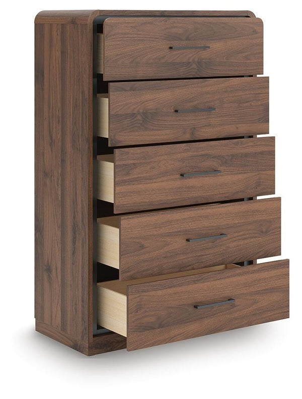 Fortlorn 5-Drawer Chest Walnut Brown