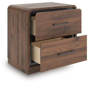 Fortlorn 2-Drawer Nightstand Walnut Brown