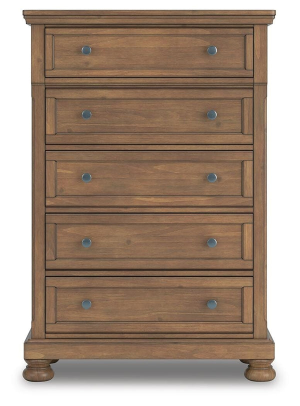 Feddinger 5-Drawer Chest Medium Brown