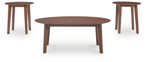 Gordonay 3-Piece Occasional Table Set Brown