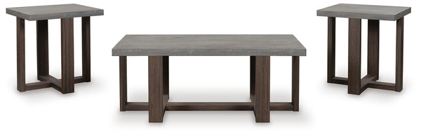 Dynnford 3-Piece Occasional Table Set Gray/Brown