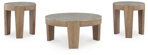 Guystone 3-Piece Occasional Table Set Light Brown