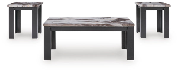 Jazmore 3-Piece Occasional Table Set Dark Brown