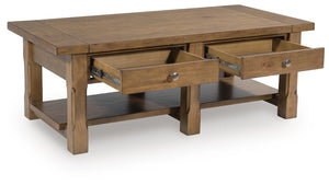 Vandenmore 2-Drawer Rectangle Coffee Table Medium Brown