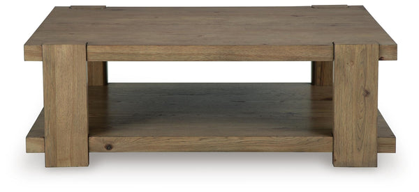 Flangren Rectangle Coffee Table Light Brown
