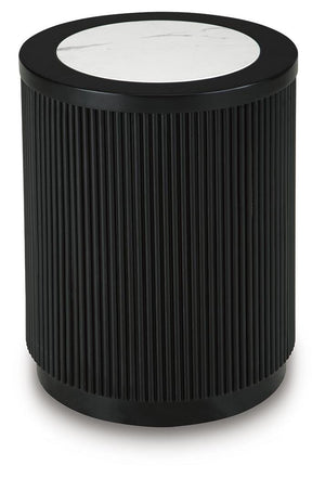 Grayman Round End Table Black