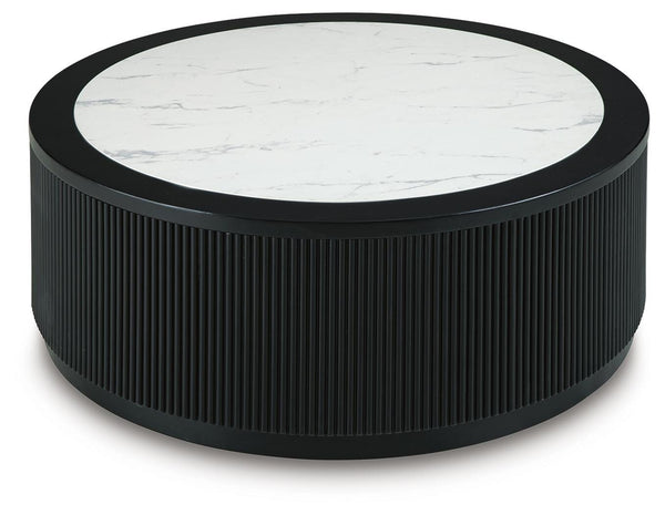 Grayman Round Coffee Table Black
