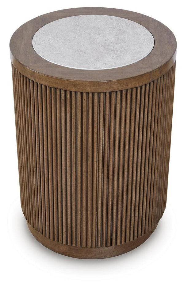 Hadonna Round End Table Brown