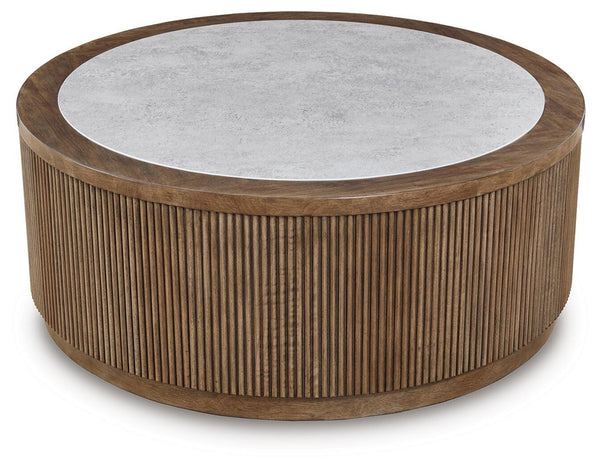 Hadonna Round Castered Coffee Table Brown