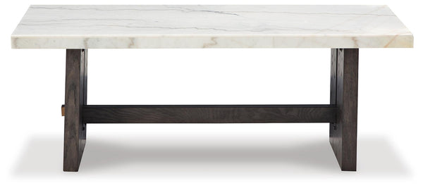 Burkhaus Rectangle Coffee Table White/Dark Brown