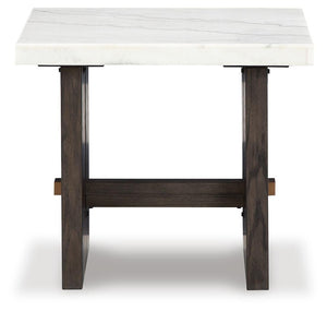 Burkhaus End Table White/Dark Brown