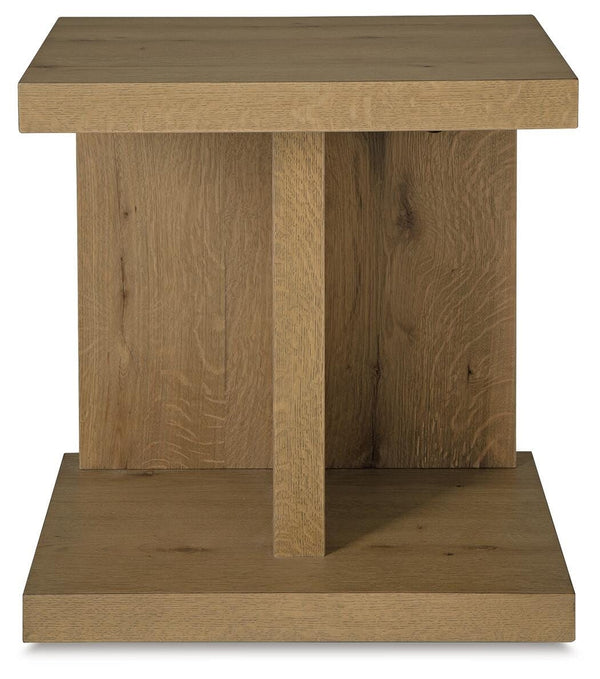Brinstead Chairside End Table with USB Light Brown