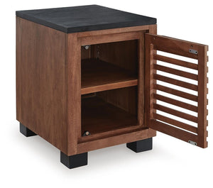 Kallari 1-Door Chairside End Table Warm Brown/Black