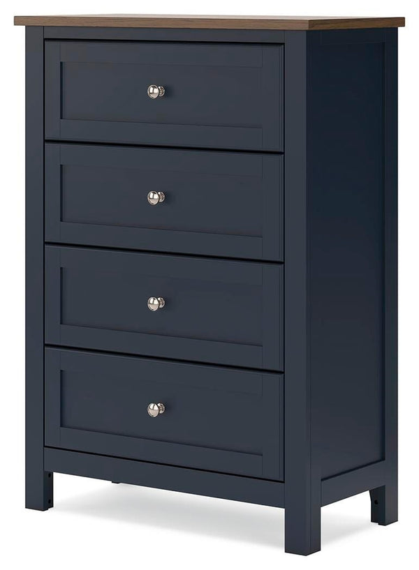 Landocken 4-Drawer Chest Brown/Blue