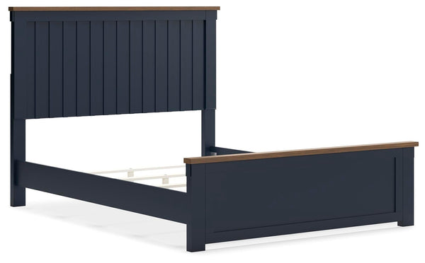 Landocken Queen Panel Bed Brown/Blue