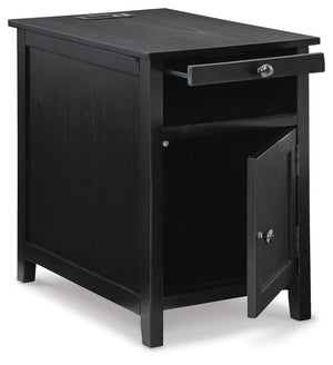 Treytown Rectangle 1-Door Chairside End Table Black