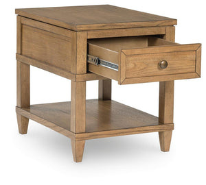 Sharlance 1-Drawer End Table with USB Light Brown